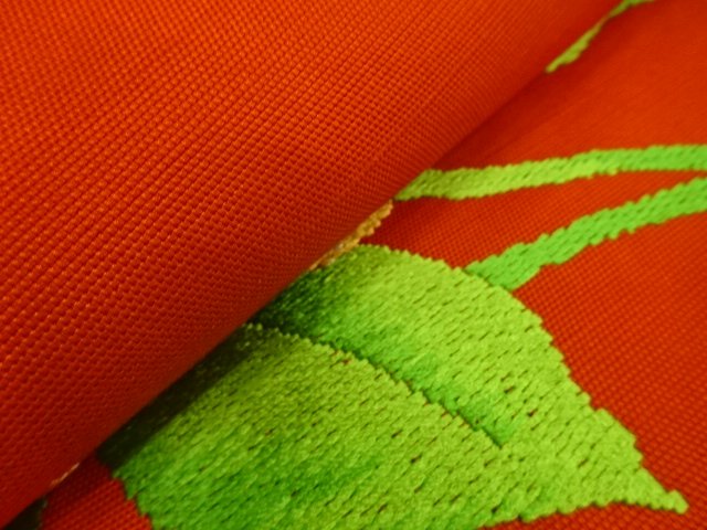  花模様織り出し　名古屋帯